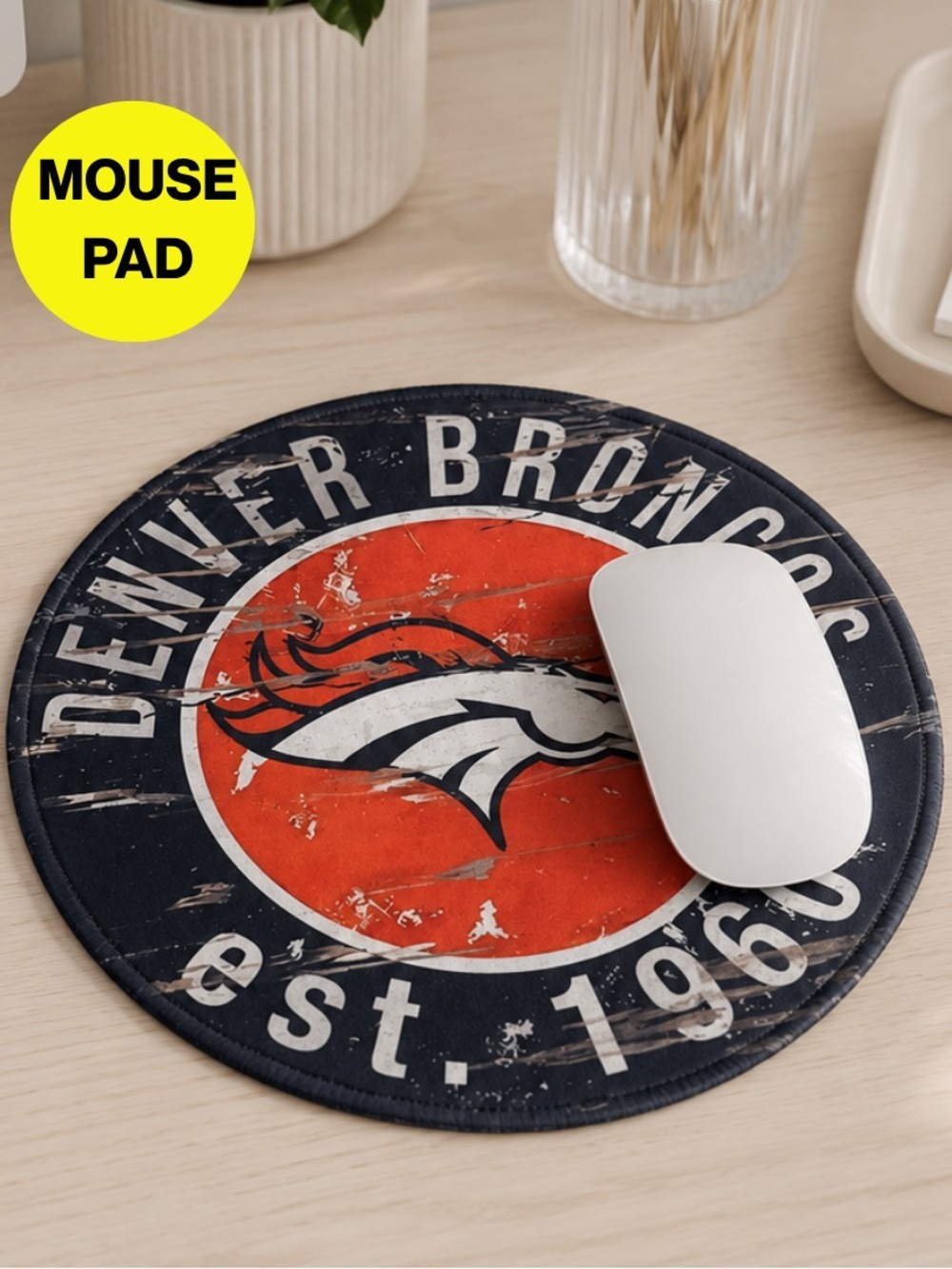 2/for $20 🪩 New DENVER BRONCOS Mouse Pad - Computer, Laptop, Office